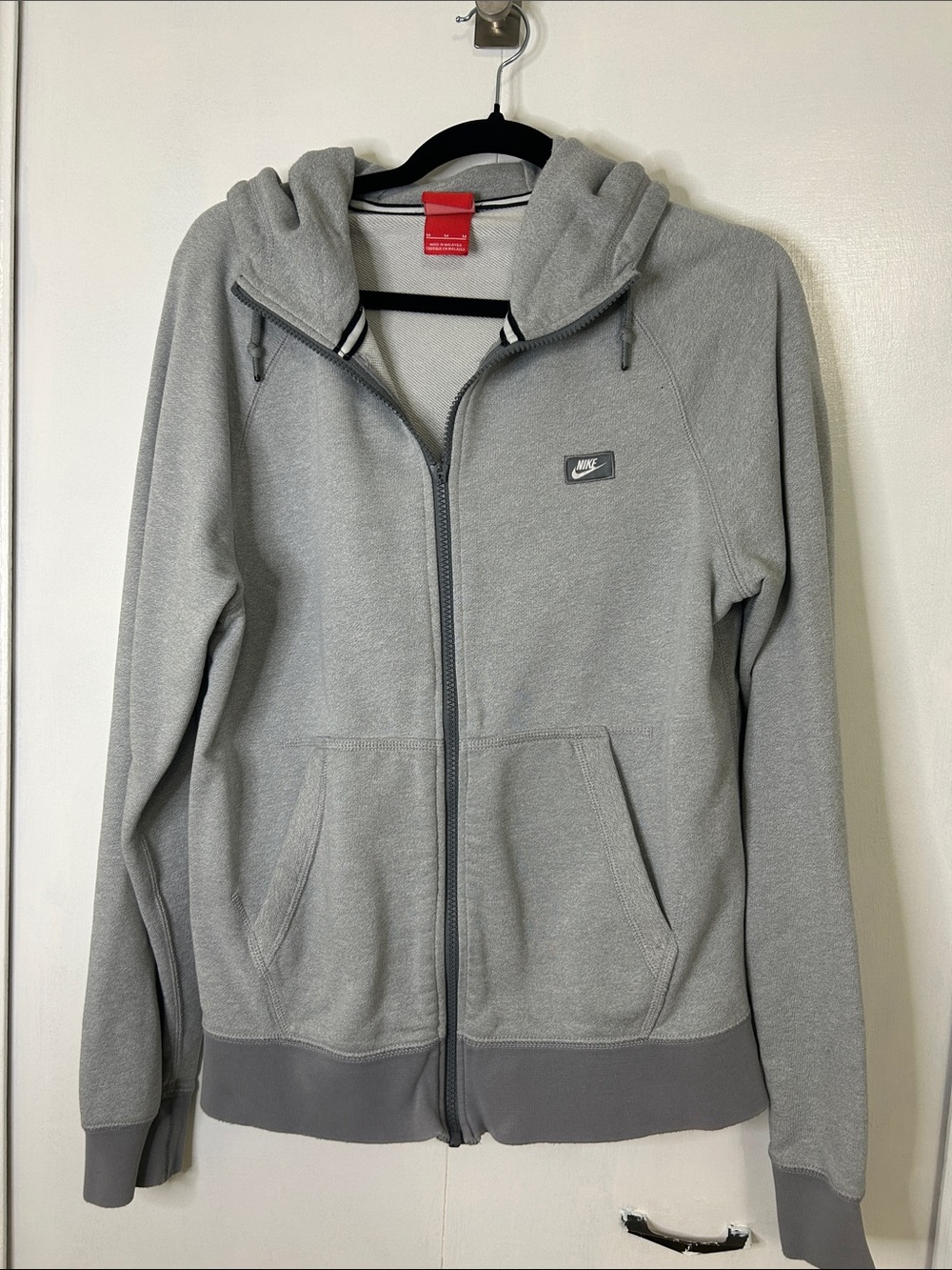 Nike Men's Light Gray Full-Zip Hoodie